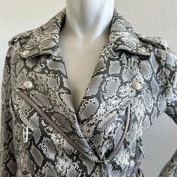 BLANKNYC Snake Print Faux-Leather Moto Jacket - Picture 5 of 10